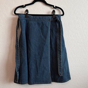 Vintage 80s Denim Wrap Skirt Size Large